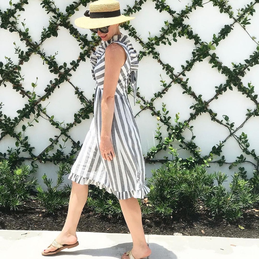 camilyn beth blue and white dress stripes